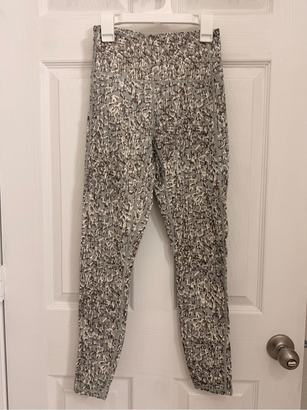 Varley Grey Patterned High-Waist Leggings